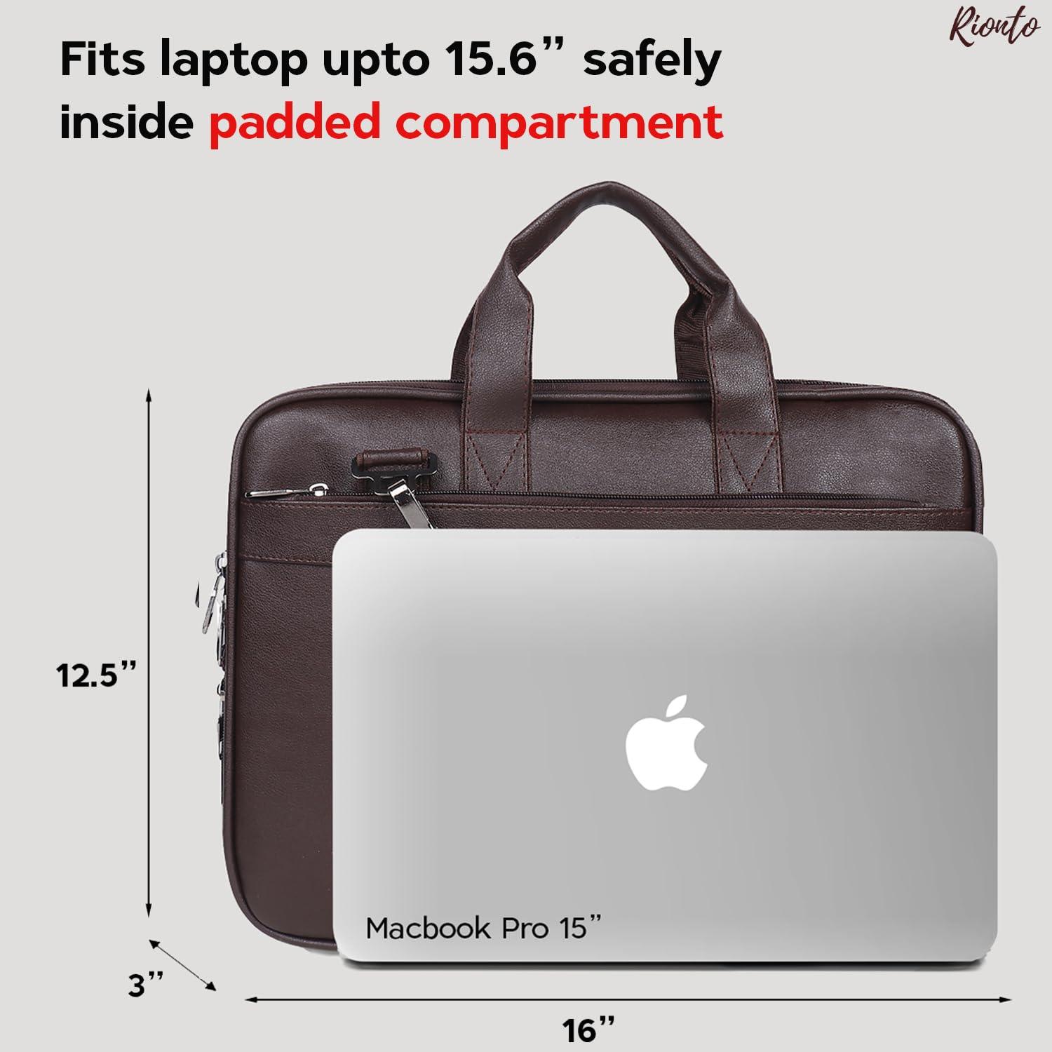 Rionto Prime 15.6-inch laptop messenger bag in brown