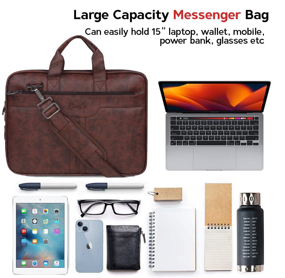 Spacious and durable work bag in elegant tan color for professionals