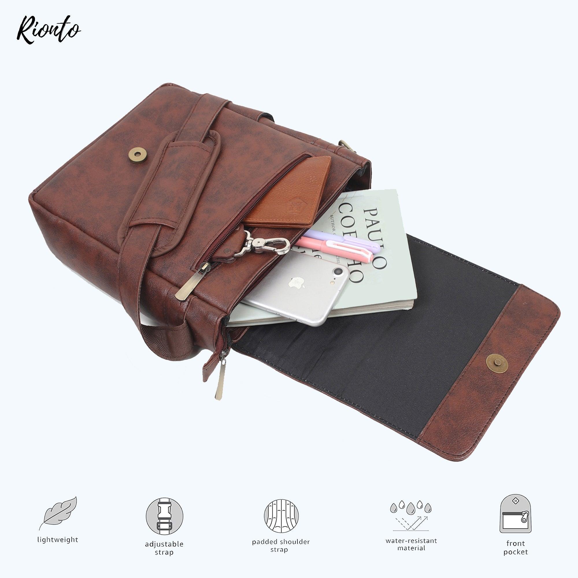 Compact crossbody side bag for 10-inch tablet and daily essentials