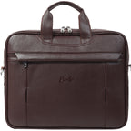 Edge Laptop Messenger Bag – 15.6" Vegan Leather Office Bag - Brown
