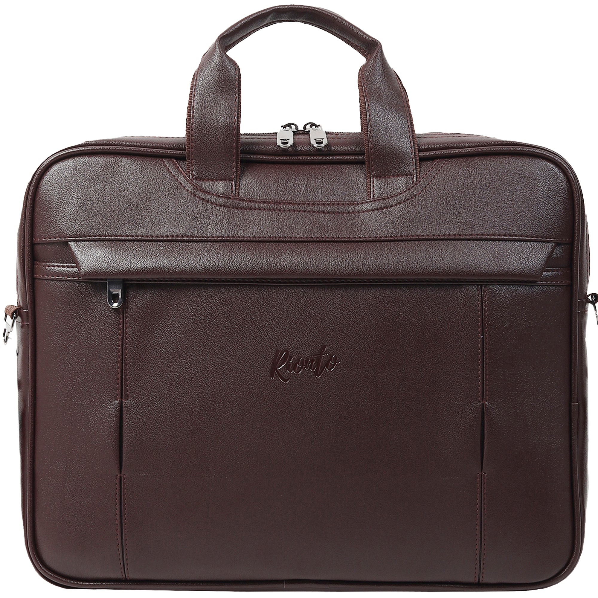 Edge Laptop Messenger Bag – 15.6" Vegan Leather Office Bag - Brown
