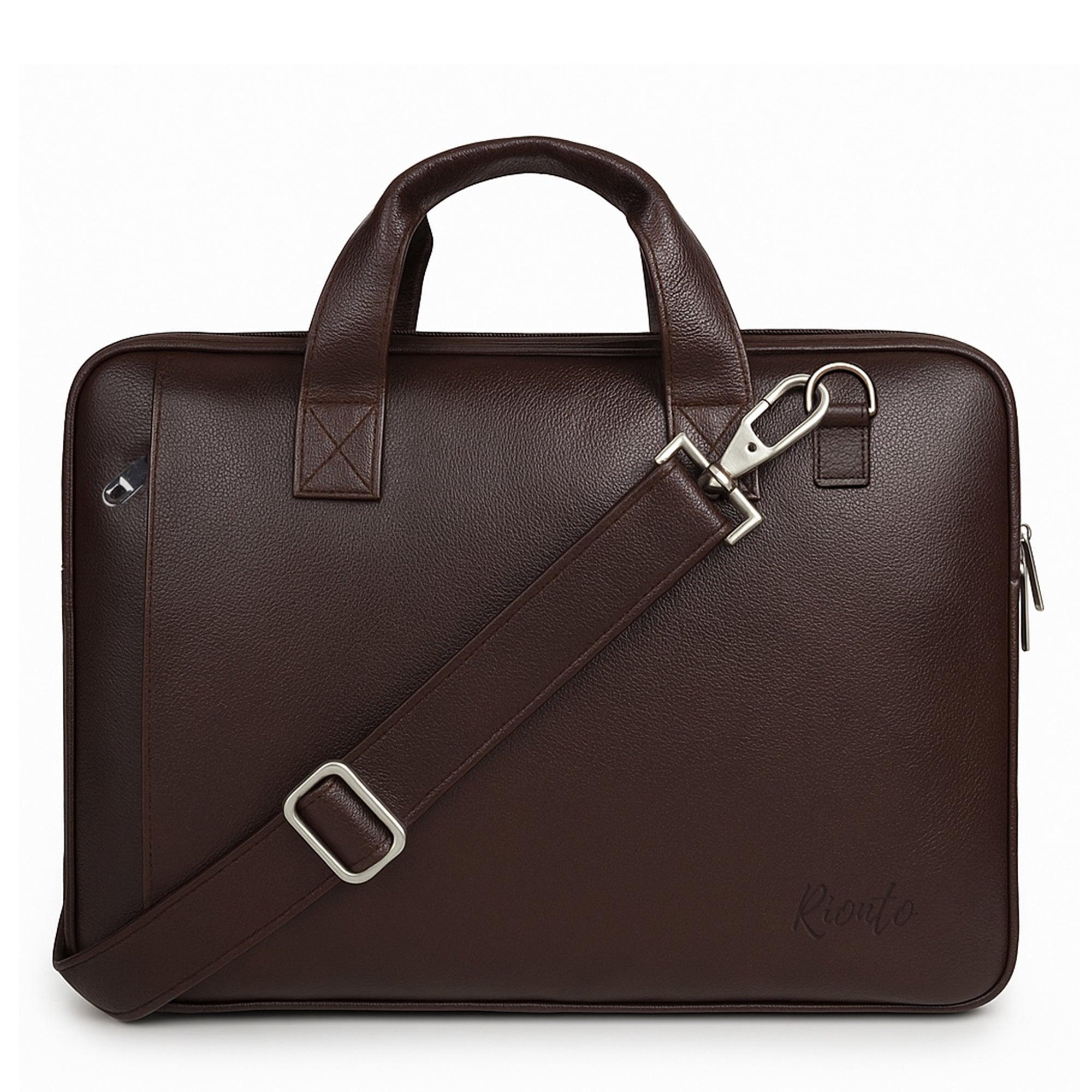 laptop bag messenger Bags for men and women unisex vegan pu leather rionto for office