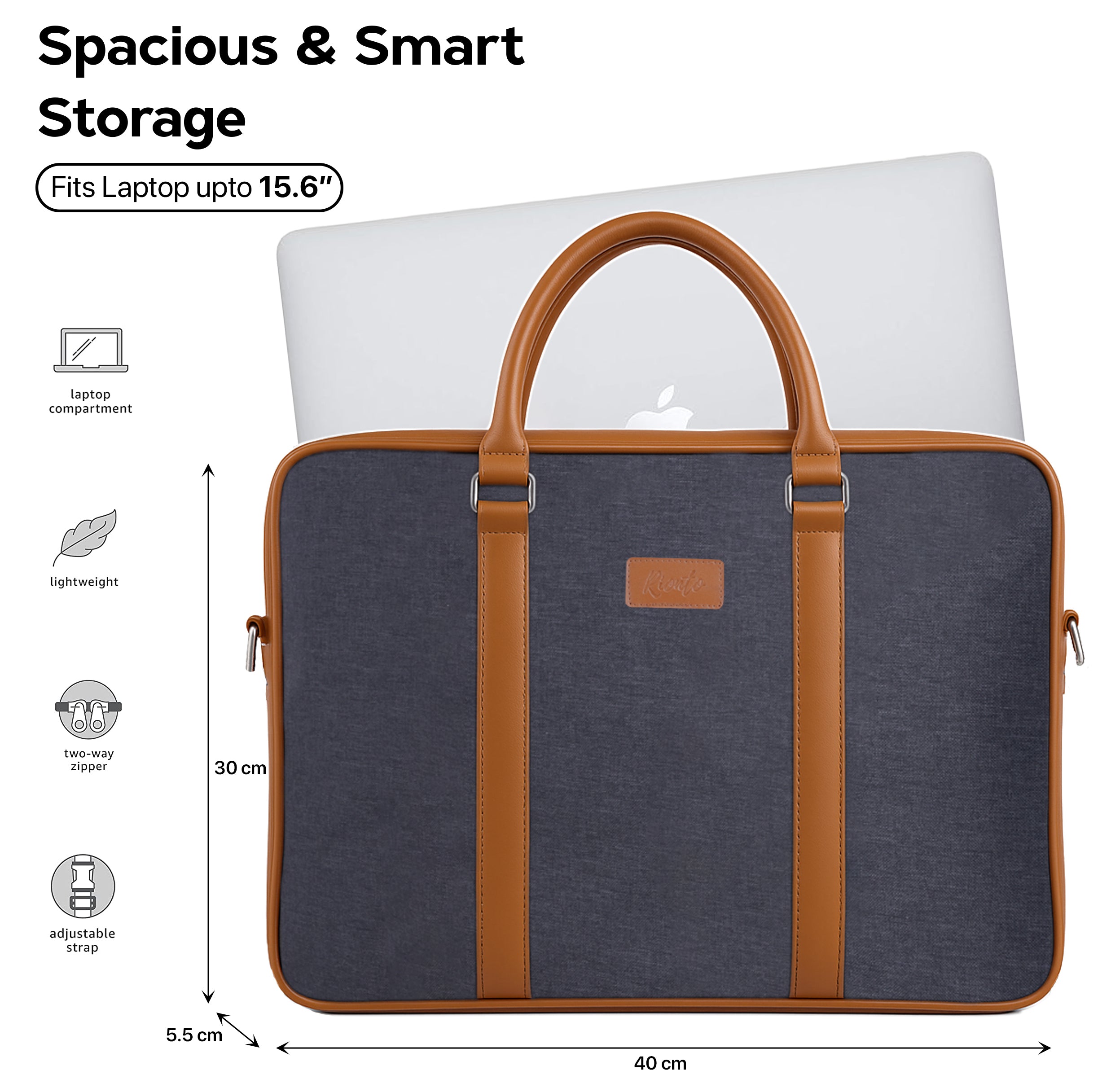 Aero Black Messenger Laptop Office Bag for Men & Women