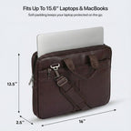 Prime Vegan Leather Laptop Messenger Bag – Brown