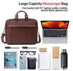 Unisex brown office bag with adjustable shoulder strap and sleek design