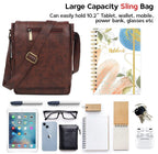 Minimalist brown crossbody bag placed on work desk setup