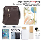 Flex Sling Crossbody Bag – Compact Vegan Leather Side Bag for Men & Women - Brown