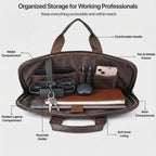 Prime Vegan Leather Laptop Messenger Bag – Tan