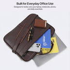Prime Vegan Leather Laptop Messenger Bag – Brown