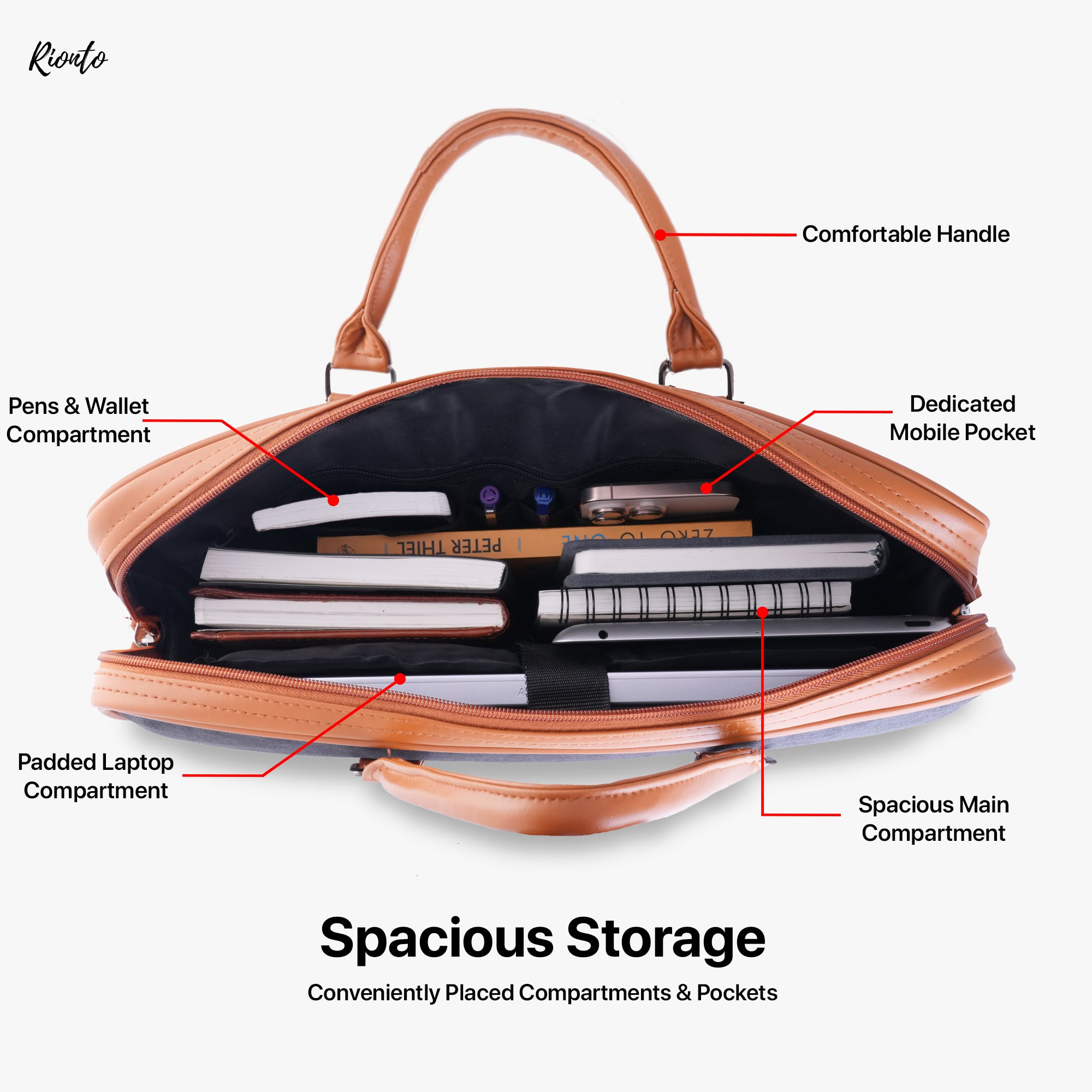 Aero Black Messenger Laptop Office Bag for Men & Women
