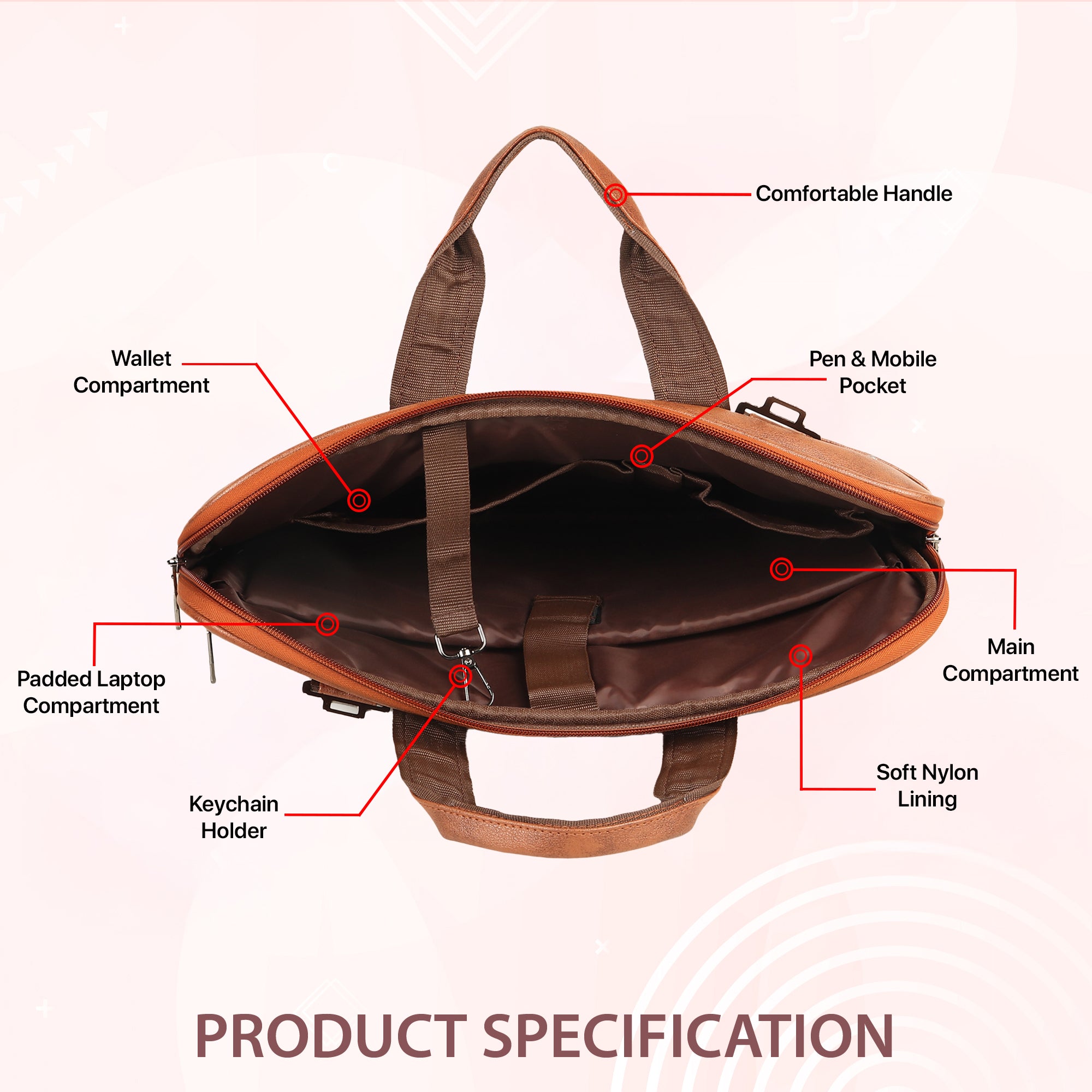 Prime Messenger Laptop Bag – Light Tan Leather Office Bag