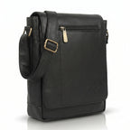 Flex Sling Crossbody Bag – Compact Vegan Leather Side Bag for Men & Women - Black