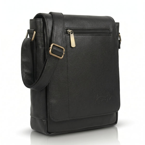 Flex Sling Crossbody Bag – Compact Vegan Leather Side Bag for Men & Women - Black