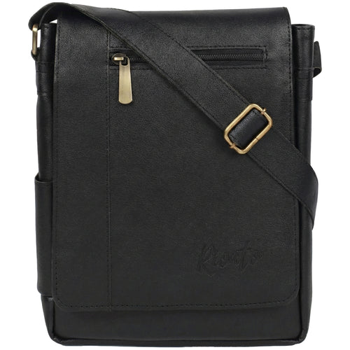 Flex Sling Crossbody Bag – Compact Vegan Leather Side Bag for Men & Women - Black
