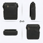 Flex Sling Crossbody Bag – Compact Vegan Leather Side Bag for Men & Women - Black